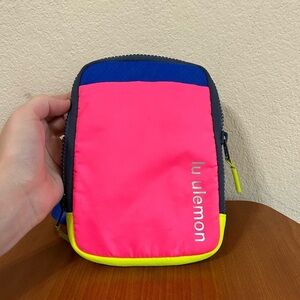Lululemon Easy Access Crossbody Bag Neon Yellow Blue Pouch Pink Travel Nylon Run